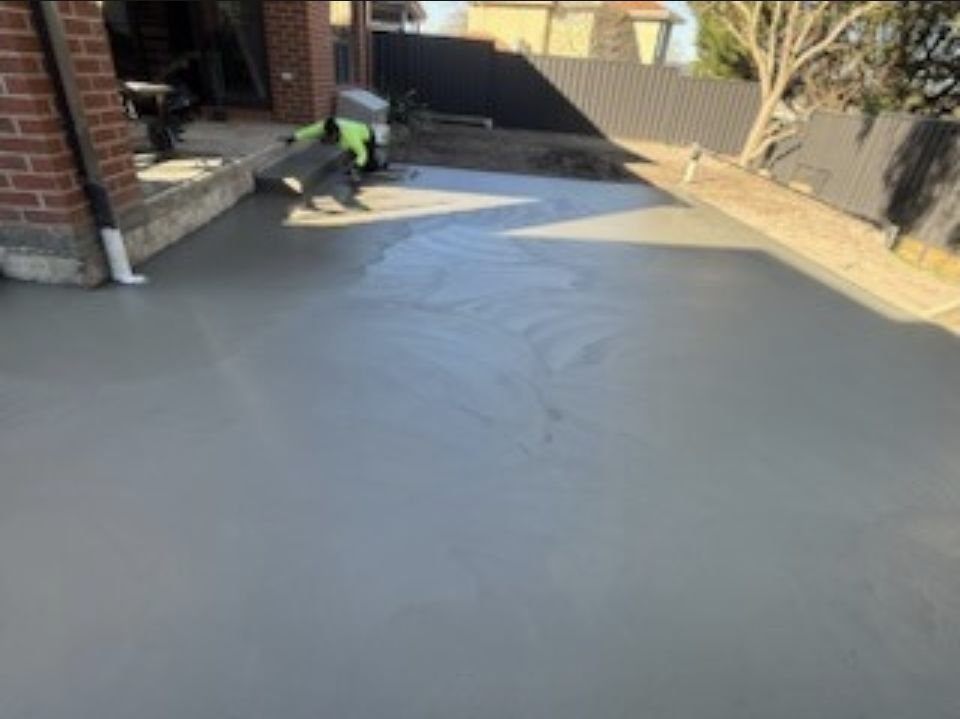 Backyard slab pour