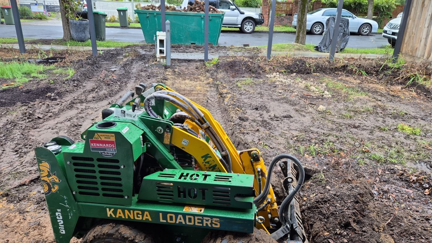Mini loader on site for excavation and site preparation