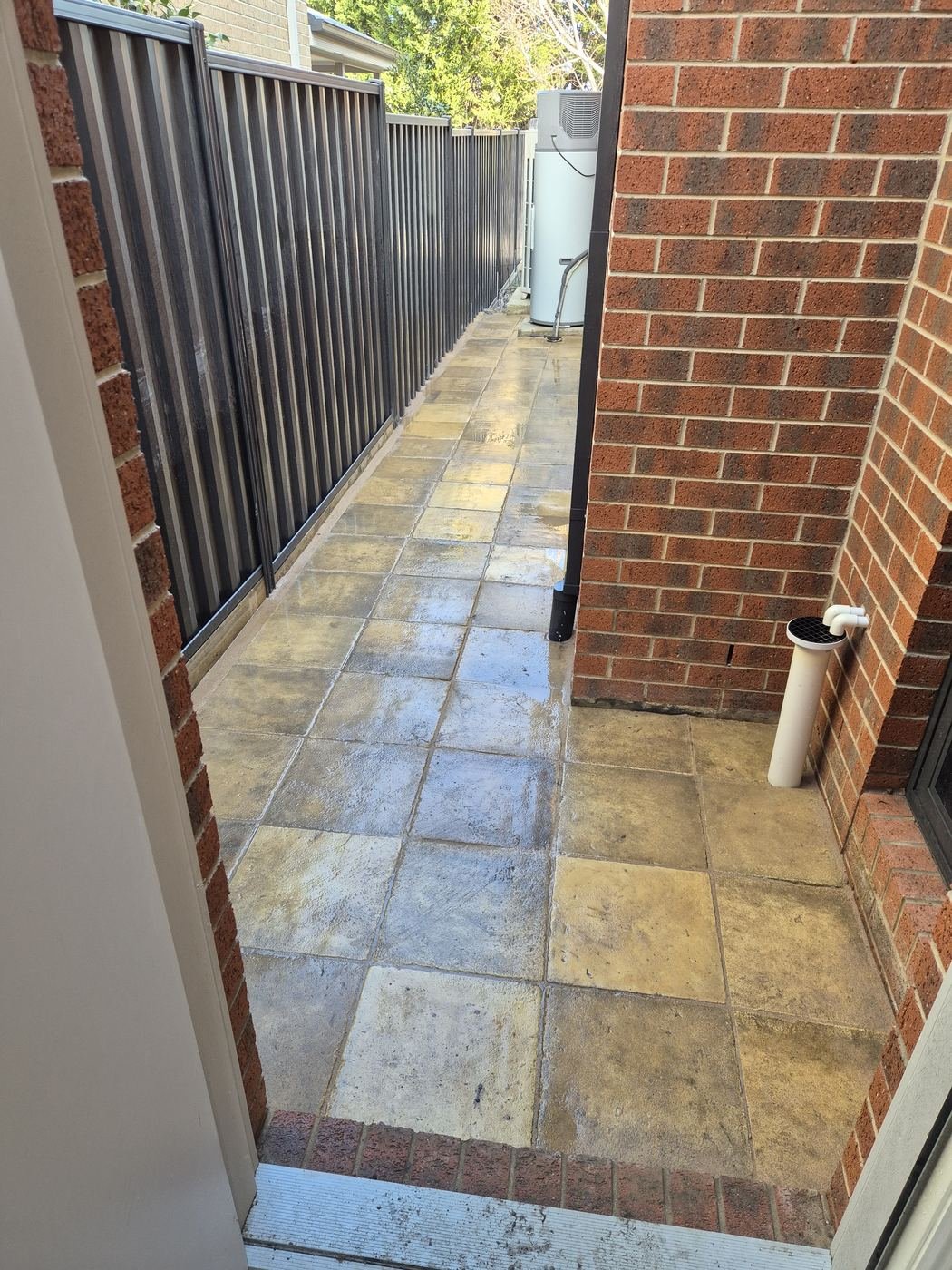 Sandstone porch paving and steps