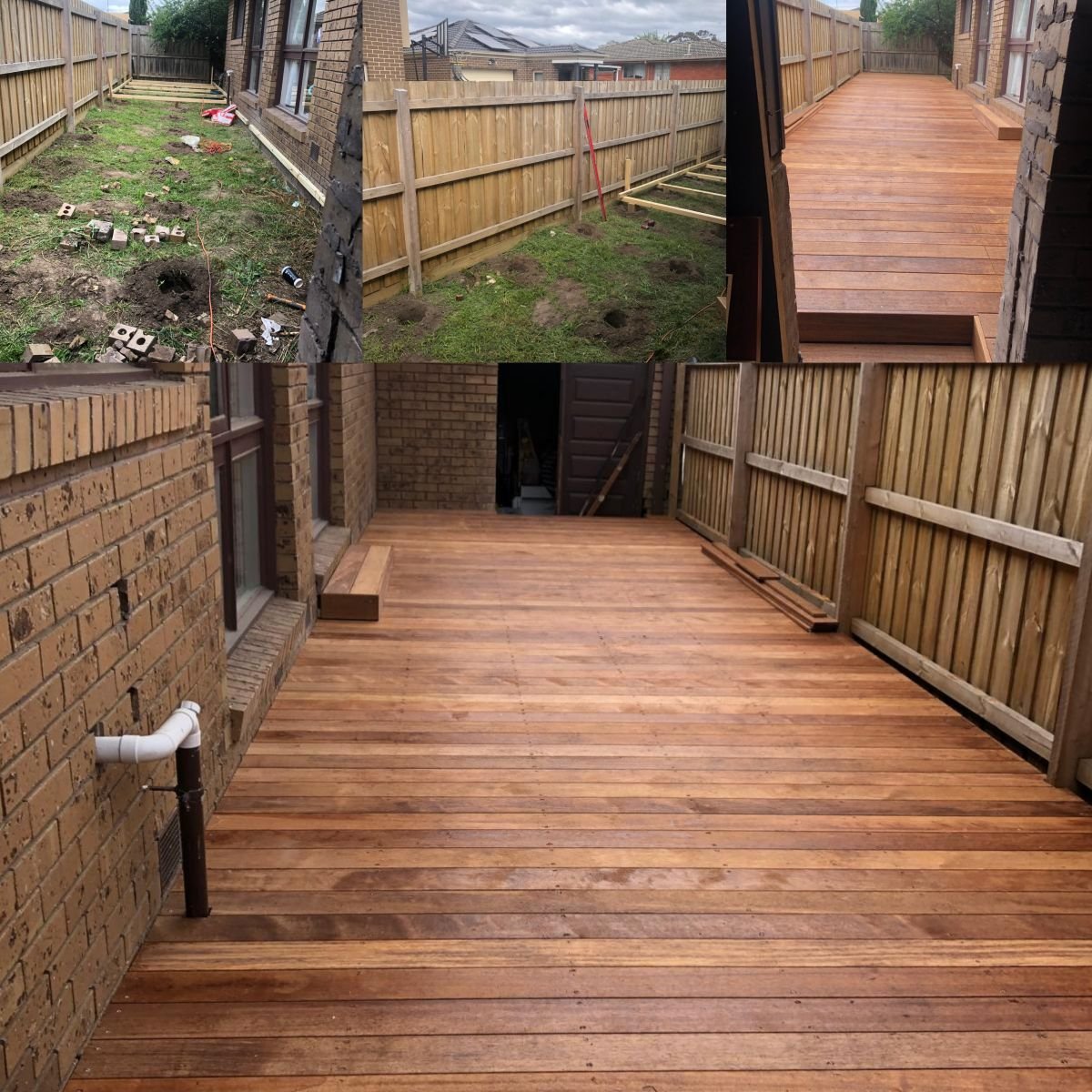 Timber deck and ramp built along a side access